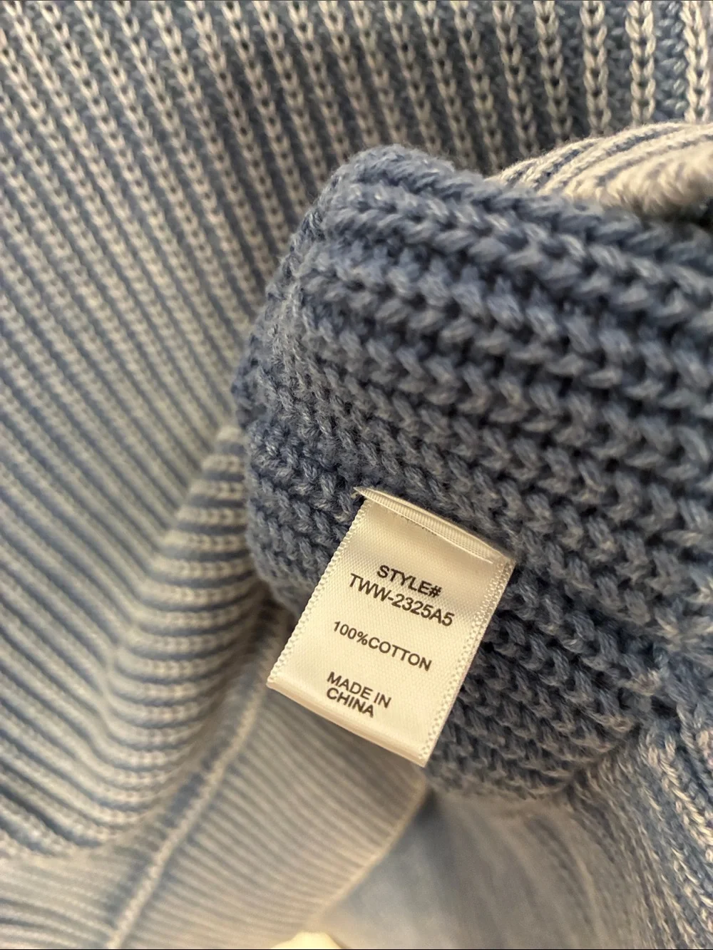 Zenana Large/XL Mock Neck Ribbed Sweater  Dusty Blue Exposed Seams OVERSIZED